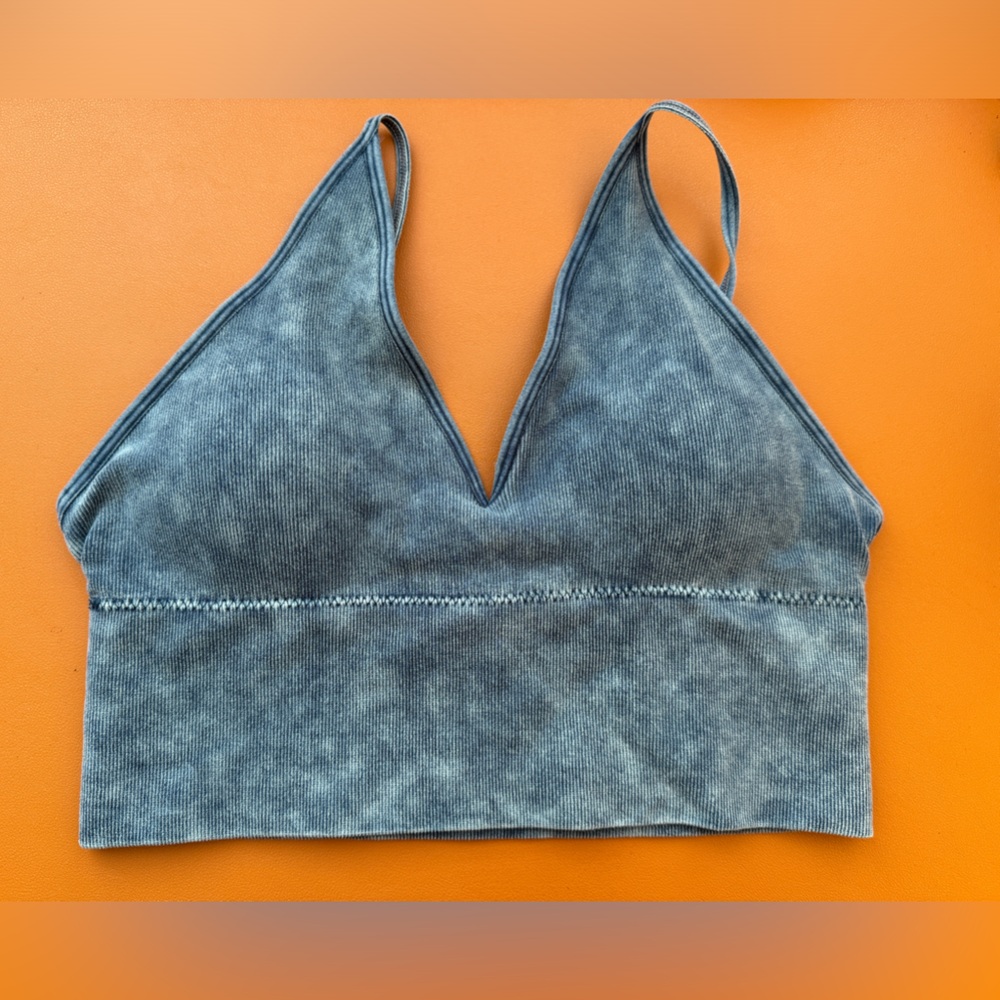 🤍 Zenana Ribbed Blue bralette L / XL